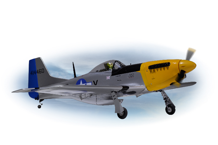 P-51 Mustang 46-55 - ARF - Elétrico e Combustão