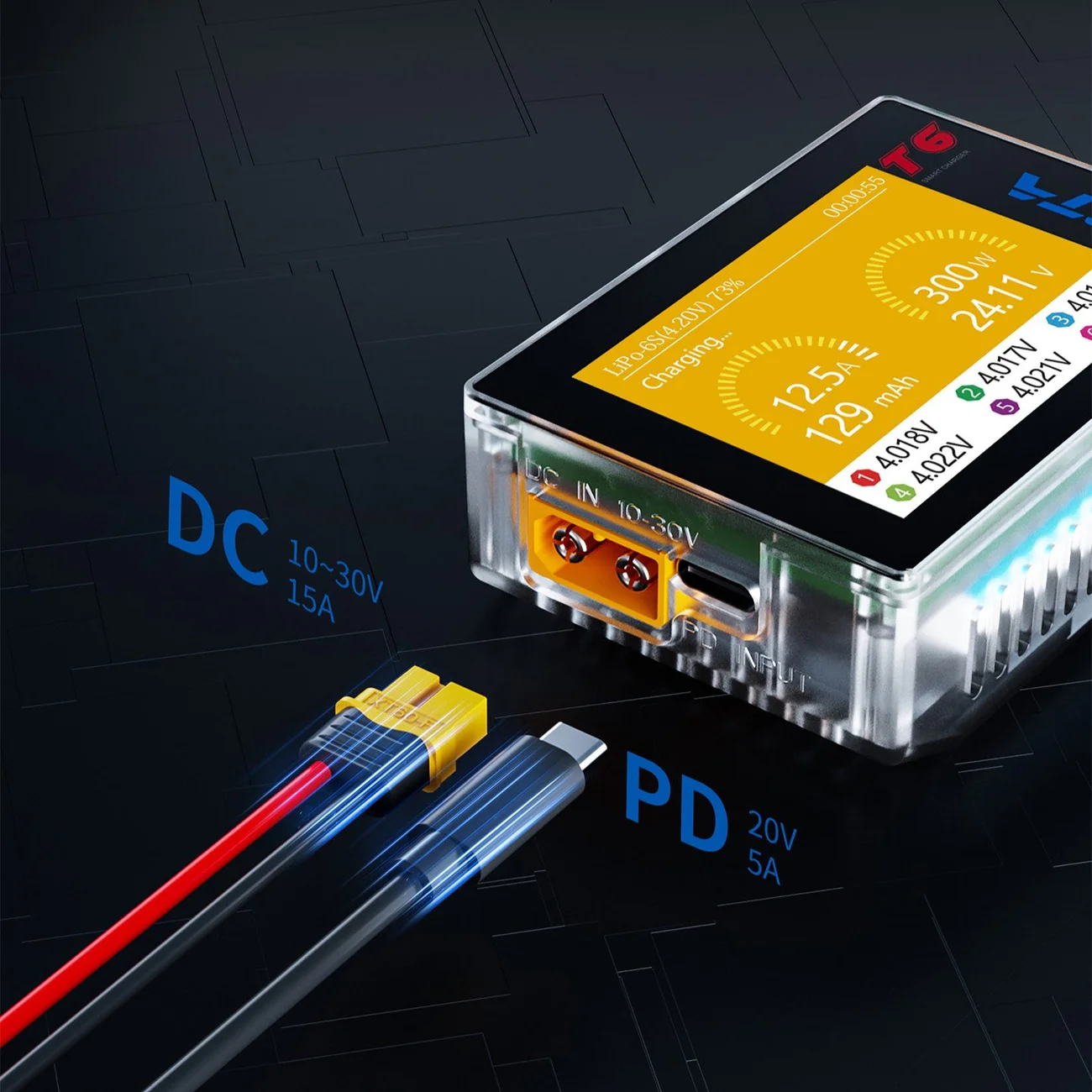 Carregador Hota T6 300W 15A 6S - Imagem 4