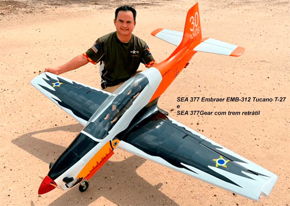 Embraer EMB-312 Tucano T-27 35-40cc sem retratil ARF SEA377