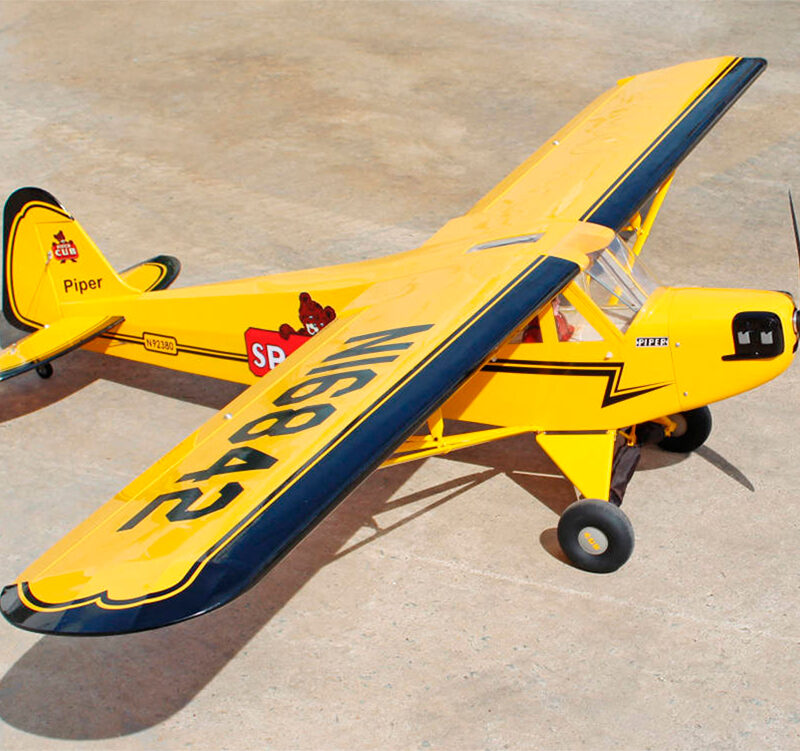 Piper J-3 Cub 882pol Wingspan - ARF 20cc Gas Yellow/Black SEA74N